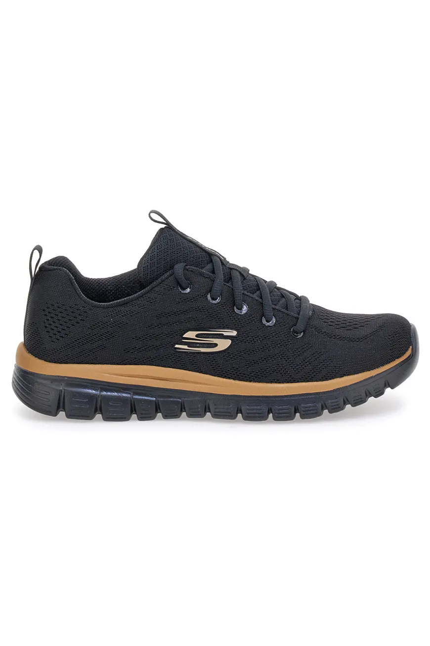 Sneakers nere in mesh con Memory Foam Skechers Graceful Get Connected