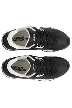 Sneakers nere in nylon con inserti scamosciati Under Armour Essential Runner
