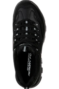 Sneakers nere in pelle con Memory Foam Skechers Iconic Unabashed