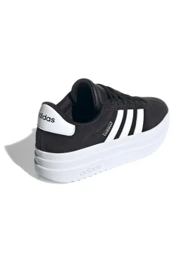 Sneakers nere in suede platform con strisce bianche Adidas VL Court Bold J