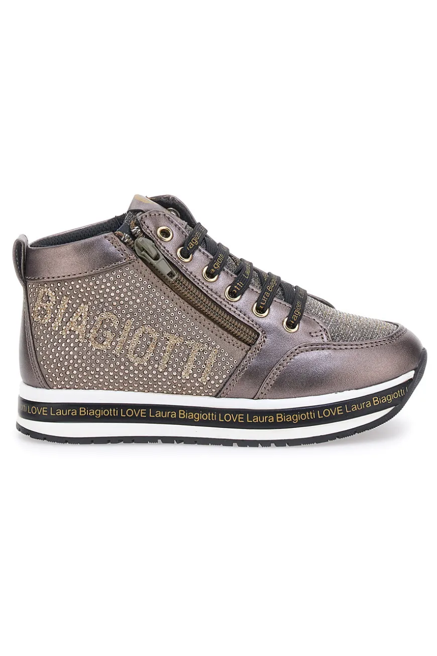 Sneakers Nere metalliche con brillantini laterali LAURA BIAGIOTTI 87129385