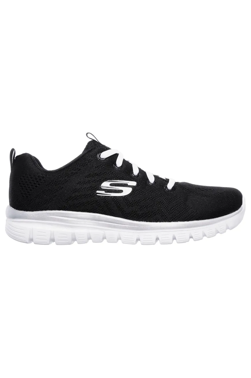Sneakers nero bianco Memory Foam Skechers Graceful Get Connected