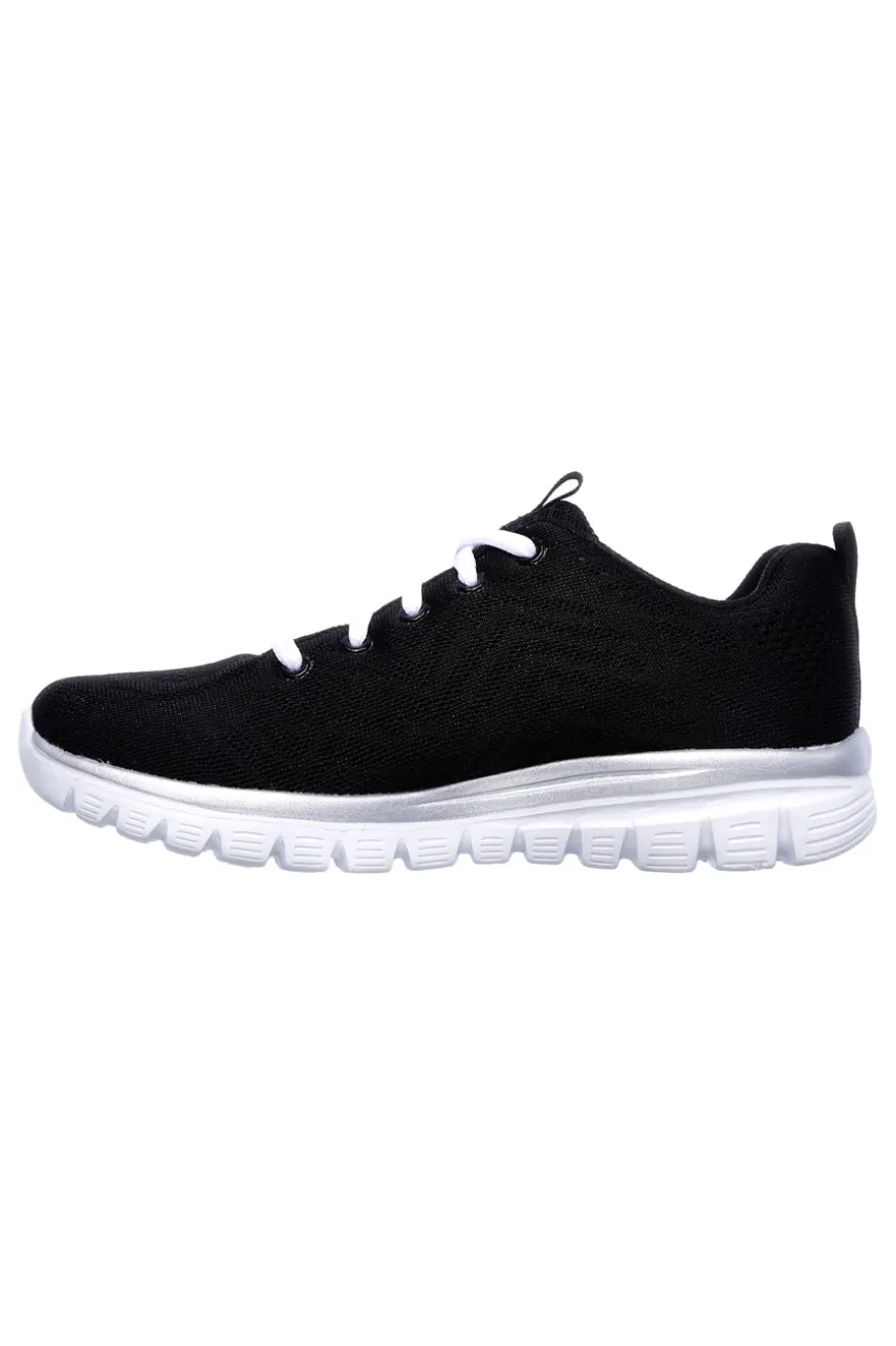 Sneakers nero bianco Memory Foam Skechers Graceful Get Connected