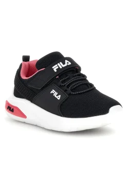 Sneakers nero con strappi e inserti rosa Fila Upspark Velcro Kids