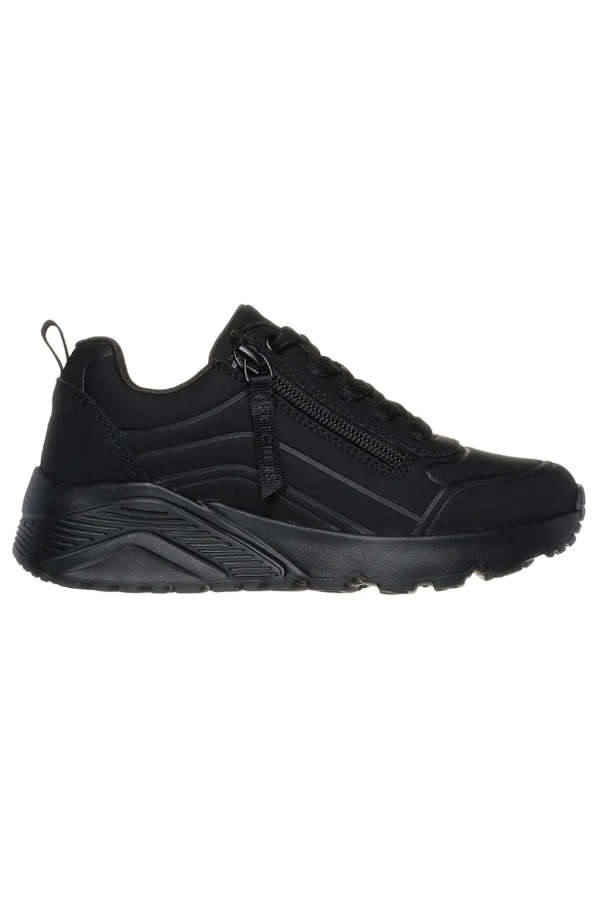 Sneakers nero Memory Foam con zip Skechers Uno Lite Easy Zip