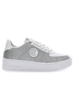 Sneakers Platform Cotton Belt Bipolar Glitter Argento