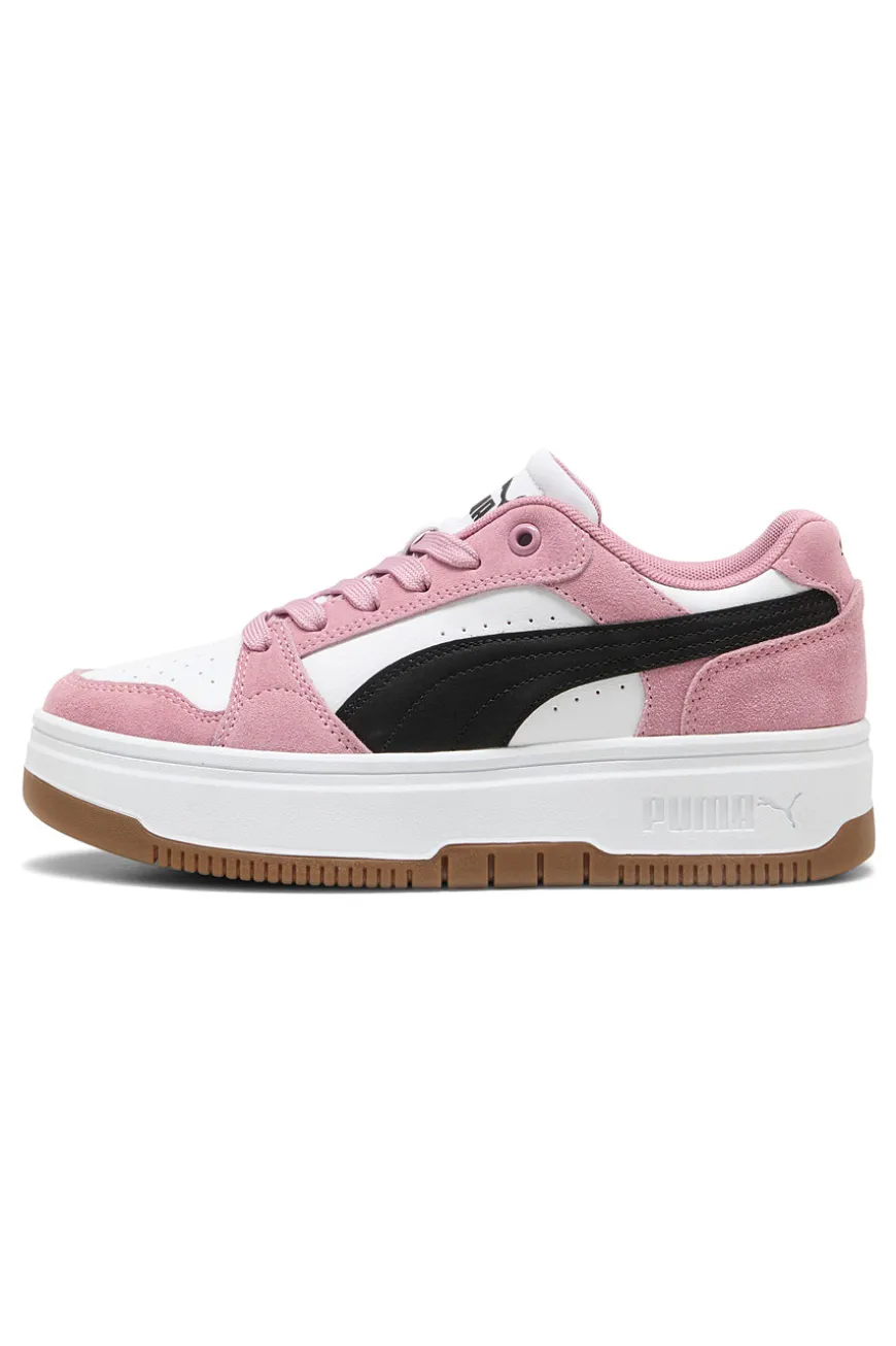 Sneakers rosa e bianche suola flatform Rebound Femme Low SD SoftFoam Puma