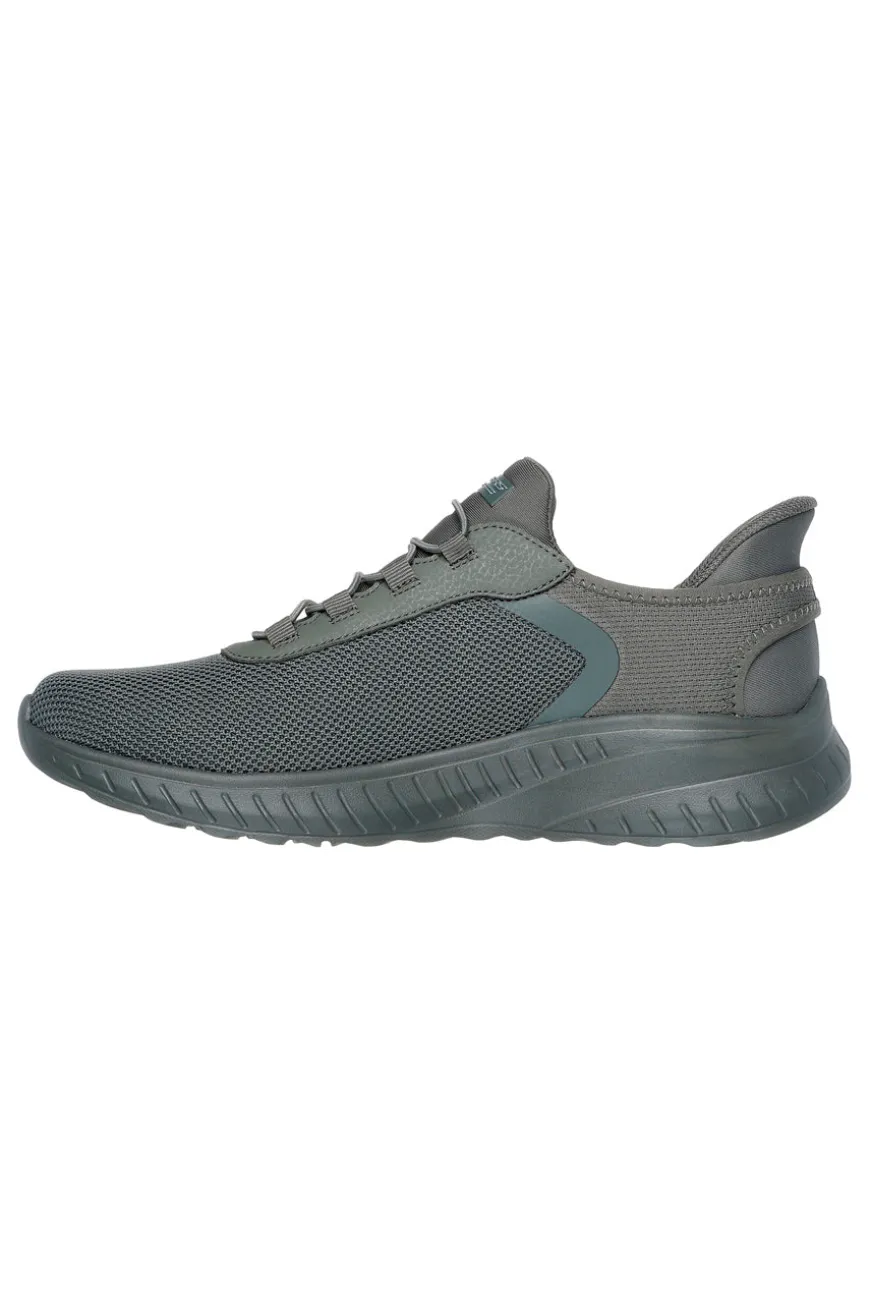 Sneakers slip ins verde oliva in mesh Skechers Bobs squad chaos tough walk