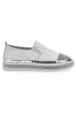 Sneakers Slip-On Bianche con Strass Cafè Cost 23015