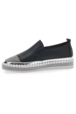 Sneakers Slip-On con Strass Nere Cafè Cost 23015