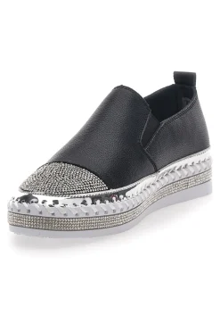 Sneakers Slip-On con Strass Nere Cafè Cost 23015