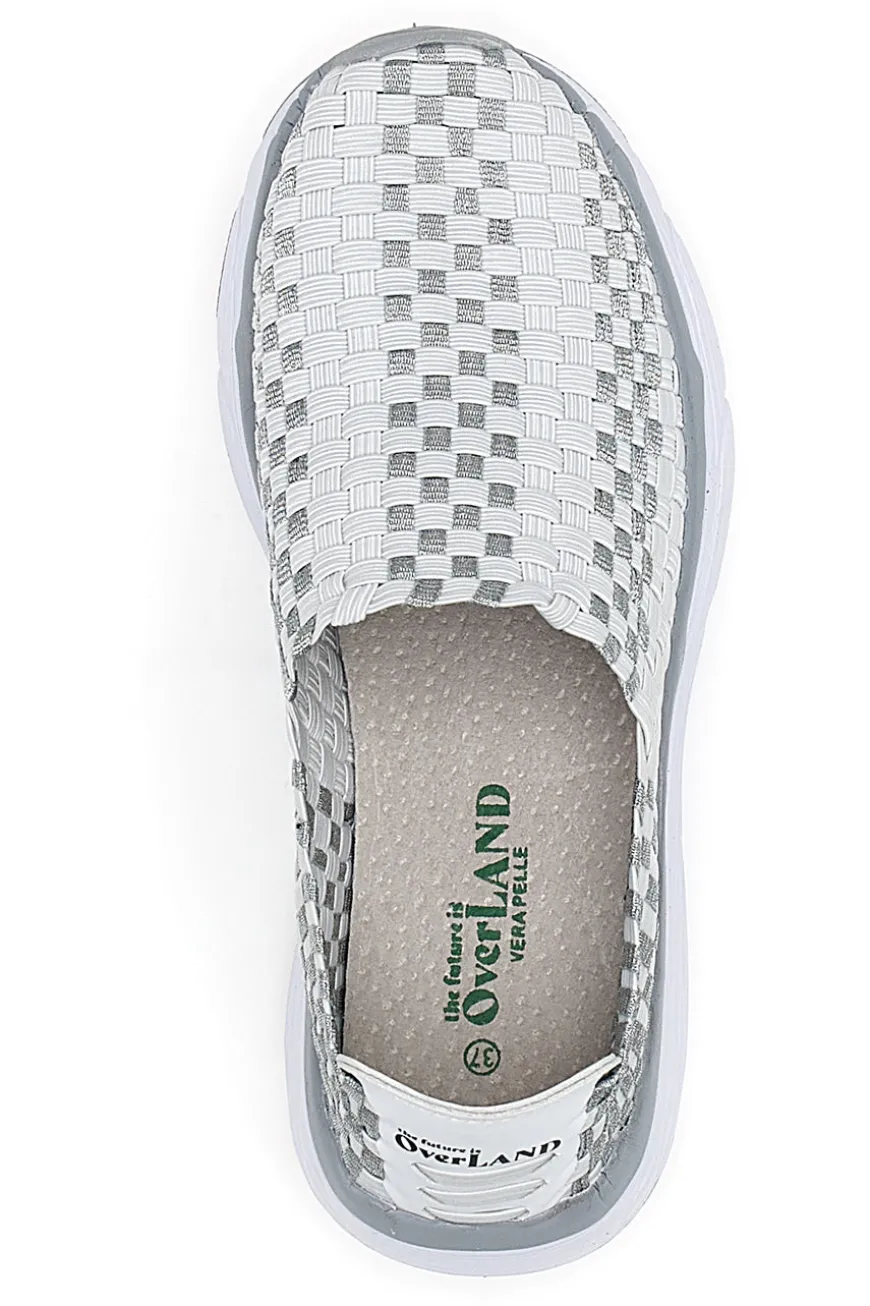 Sneakers Slip-on Overland 9620 Bianche e Grigie
