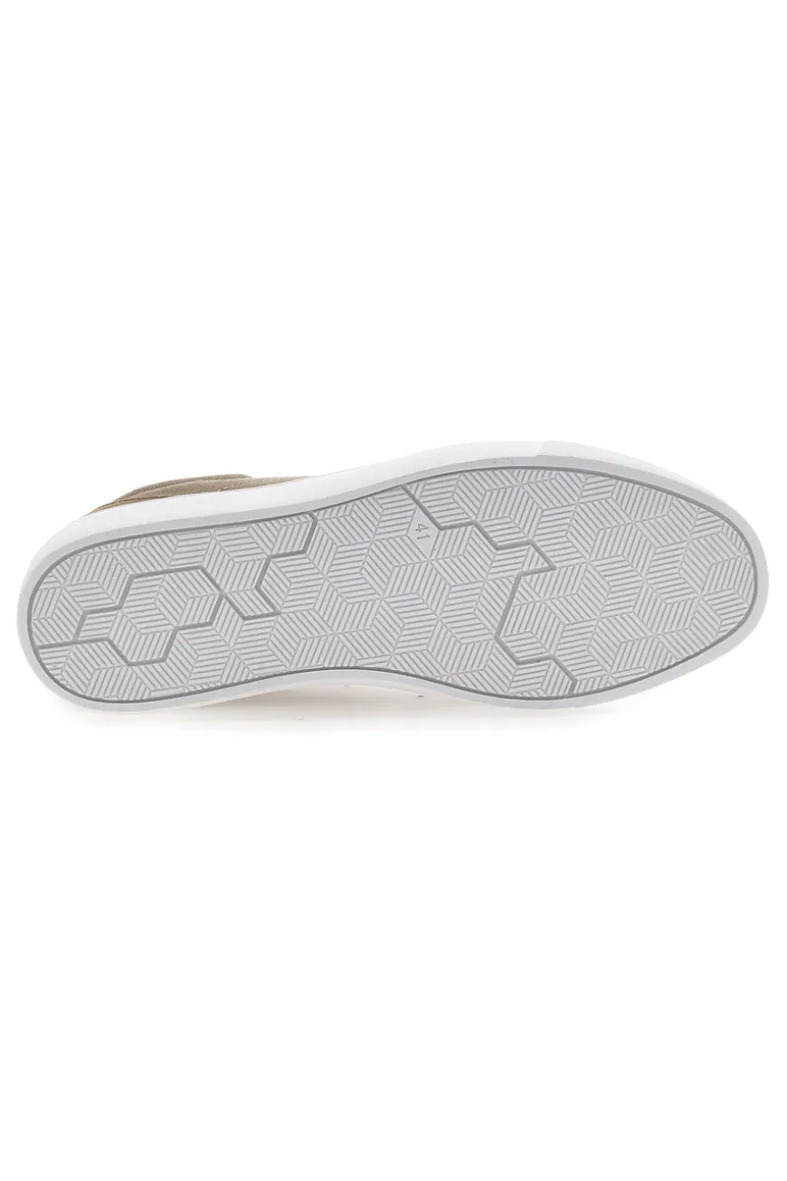 Sneakers taupe in tela con suola bianca Gas 514005