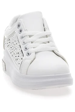 Sneakers traforate bianche con dettaglio argento CAFE' COST BK2440
