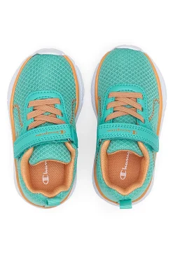 Sneakers verde acqua e arancio con strappo Champion HRO J G TD