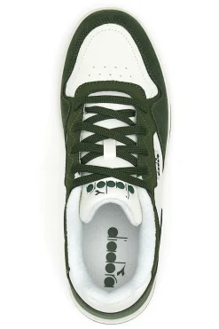 Sneakers verde e bianco in pelle Diadora 182198 70224