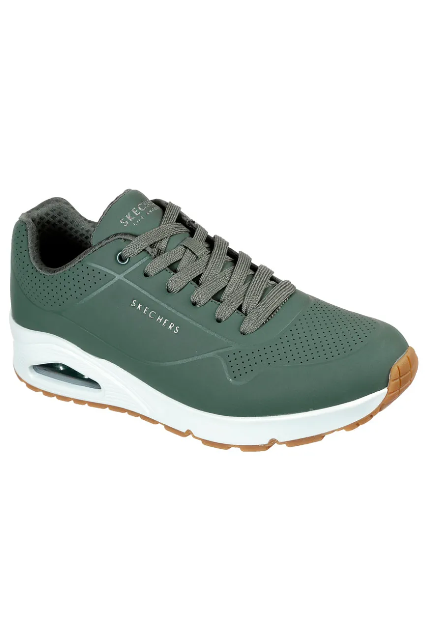 Sneakers verde militare con cuscinetto ad aria e soletta memory foam Skechers UNO Stand On Air