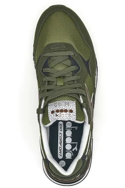 Sneakers verde militare in tessuto e suede Diadora N.92