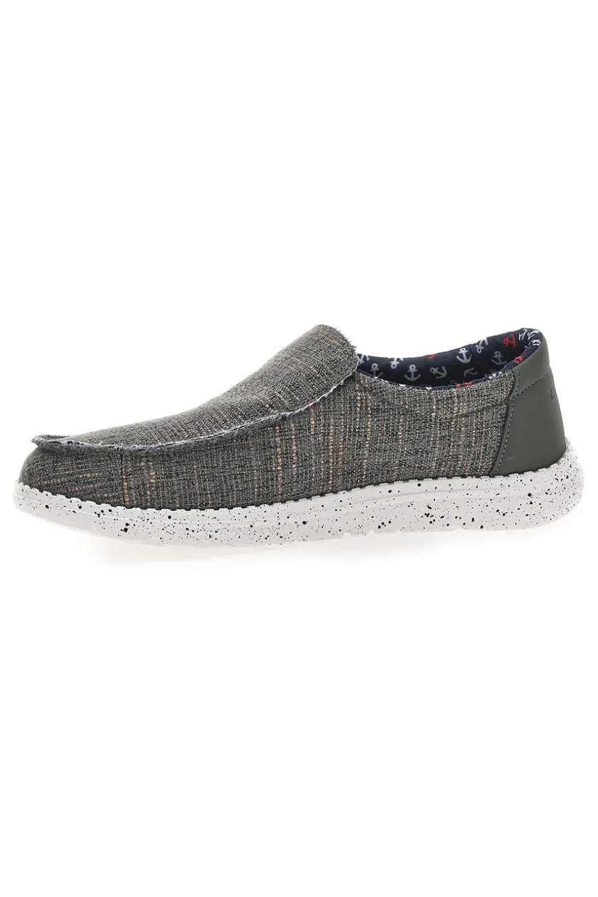 Sneakers Verde Militare Slip-On In Tela Canguro CA930