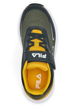 Sneakers verdi con dettagli gialli e strap Fila FFK0076