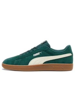 Sneakers verdi in pelle scamosciata con suola marrone Puma Smash 3.0