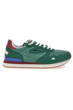 Sneakers verdi in tessuto con dettagli scamosciati Gas OMY MIX