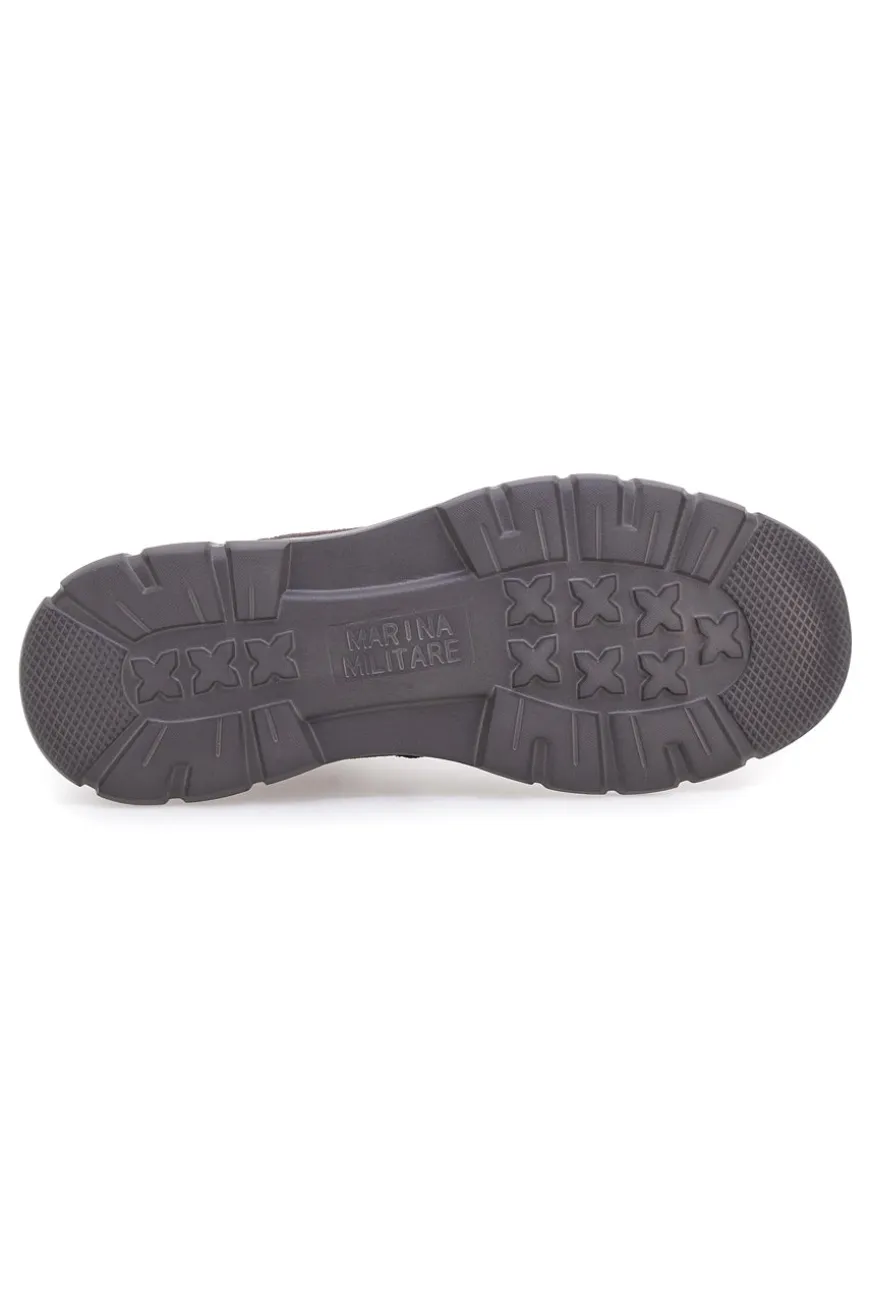 Stivaletti beatles marroni in camoscio con suola sportiva Marina militare MM983