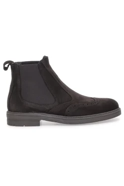 Stivaletti Beatles marroni in camoscio con lavorazione brogue Pittarello 44