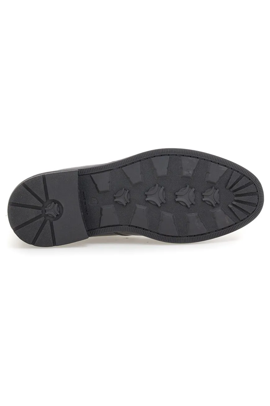 Stivaletti Beatles neri in pelle con inserti elasticizzati Pittarello Focus 042