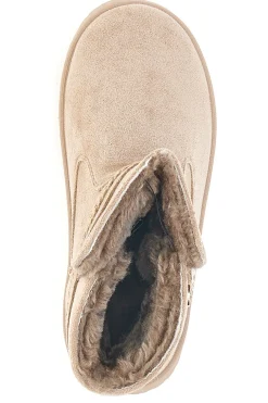 Stivaletti beige con cuore glitter e interno caldo con pelo