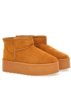 Stivaletti beige effetto pantofola con platform e interno in pelo Pittarello Love PK1497C
