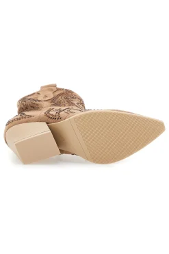 Stivaletti Camel Con Strass First Lady P590