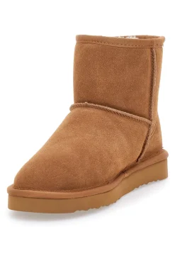 Stivaletti cammello in vera pelle con pelo interno stile pantofola Pittarello wow 3551