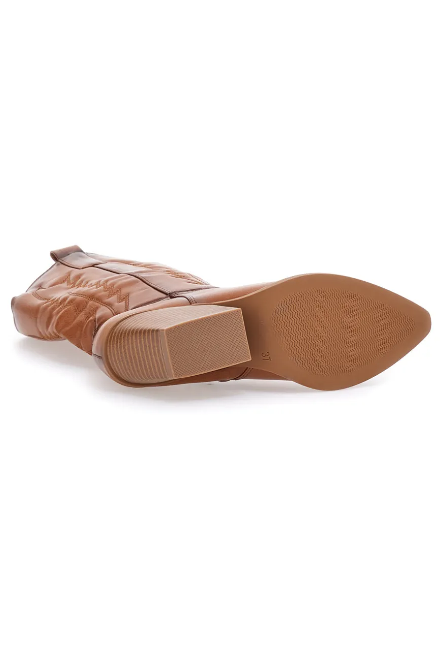 Stivaletti Camperos Cammello con ricami FIRST LADY 494
