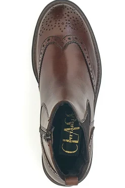 Stivaletti Marroni Chelsea in Vera Pelle Pittarello Class 682