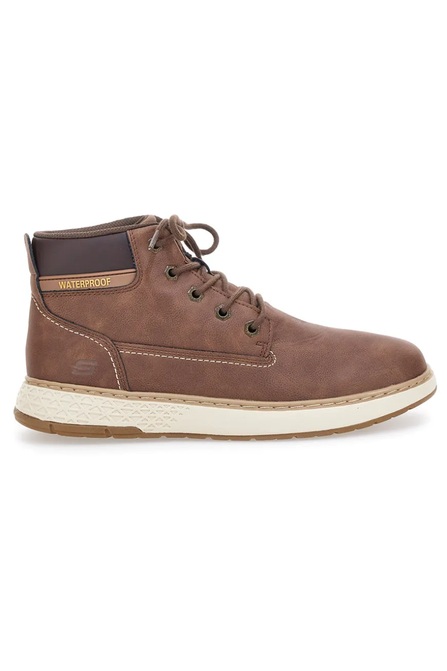 Stivaletti marroni impermeabili con memory foam Skechers Garlan Deno