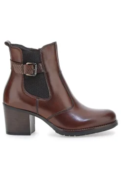 Stivaletti marroni in vera pelle con tacco a blocco PITTARELLO CLASS 3047