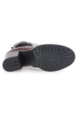 Stivaletti marroni in vera pelle con tacco a blocco PITTARELLO CLASS 3047