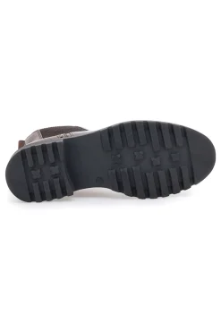 Stivaletti marroni in vera pelle con lavorazione brogue Pittarello class 682