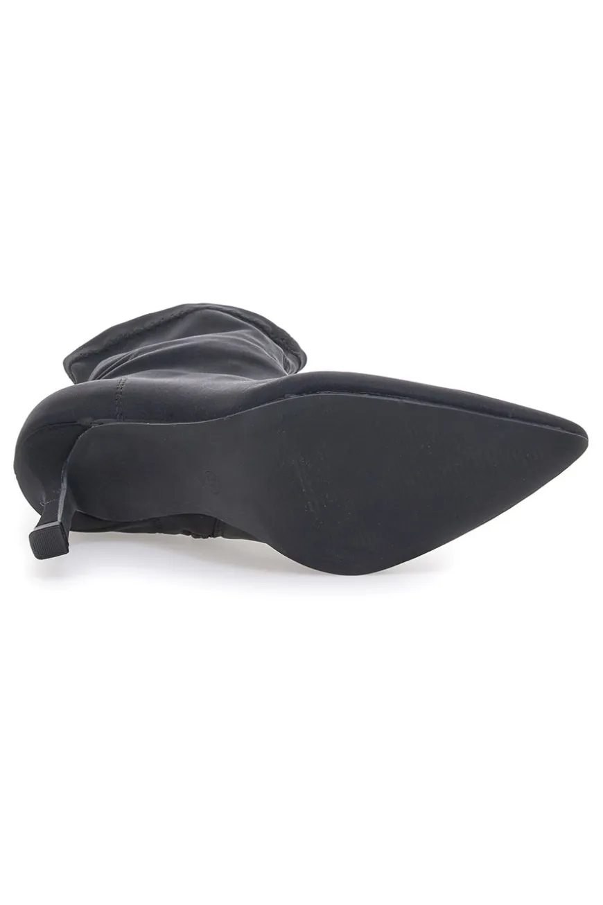 Stivaletti neri a calza con tacco a spillo The First P632