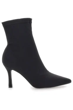 Stivaletti neri a calza con tacco a spillo The First P632