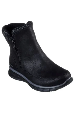 Stivaletti neri con collo lavorato e Warm Tech Memory Foam Skechers Synergy Lovely Collab