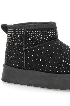 Stivaletti neri con strass e interno caldo con pelo Grazie Girls GB2030