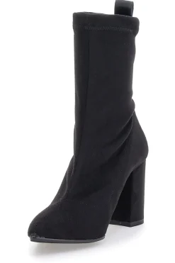 Stivaletti Neri Con Tacco 8 Cm Effetto Suede Pittarello Class 636