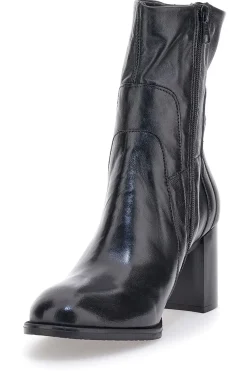 Stivaletti Neri Con Tacco 8 Cm In Vera Pelle Pittarello Must Have P26206