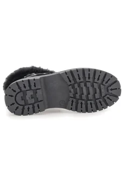Stivaletti neri con zip laterale, fibbia e interno con pelo Carrera CAW759092020