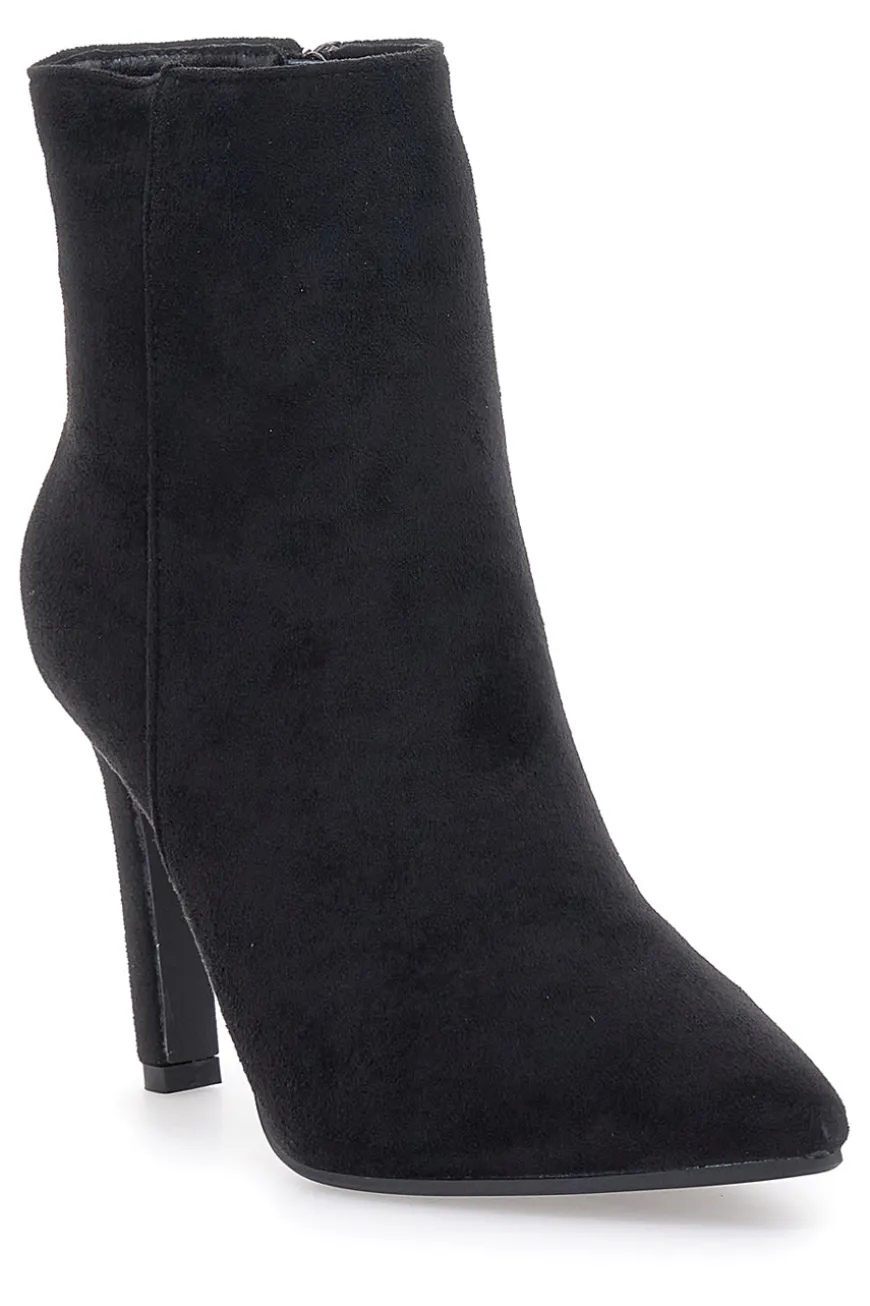 Stivaletti Neri Effetto Suede Con Tacco 10 cm THE FIRST 486