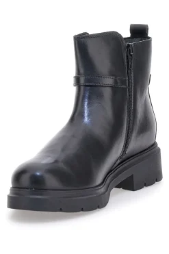 Stivaletti neri in pelle con morsetto Pittarello Class 849240
