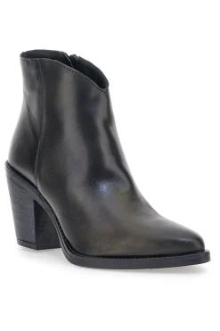 Stivaletti neri in vera pelle con tacco alto squadrato Pittarello glam 6326400