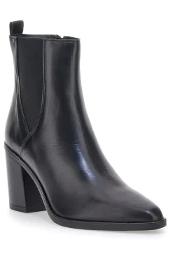 Stivaletti Neri Vera Pelle Con tacco a Blocco Pittarello Glam 52145